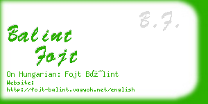 balint fojt business card